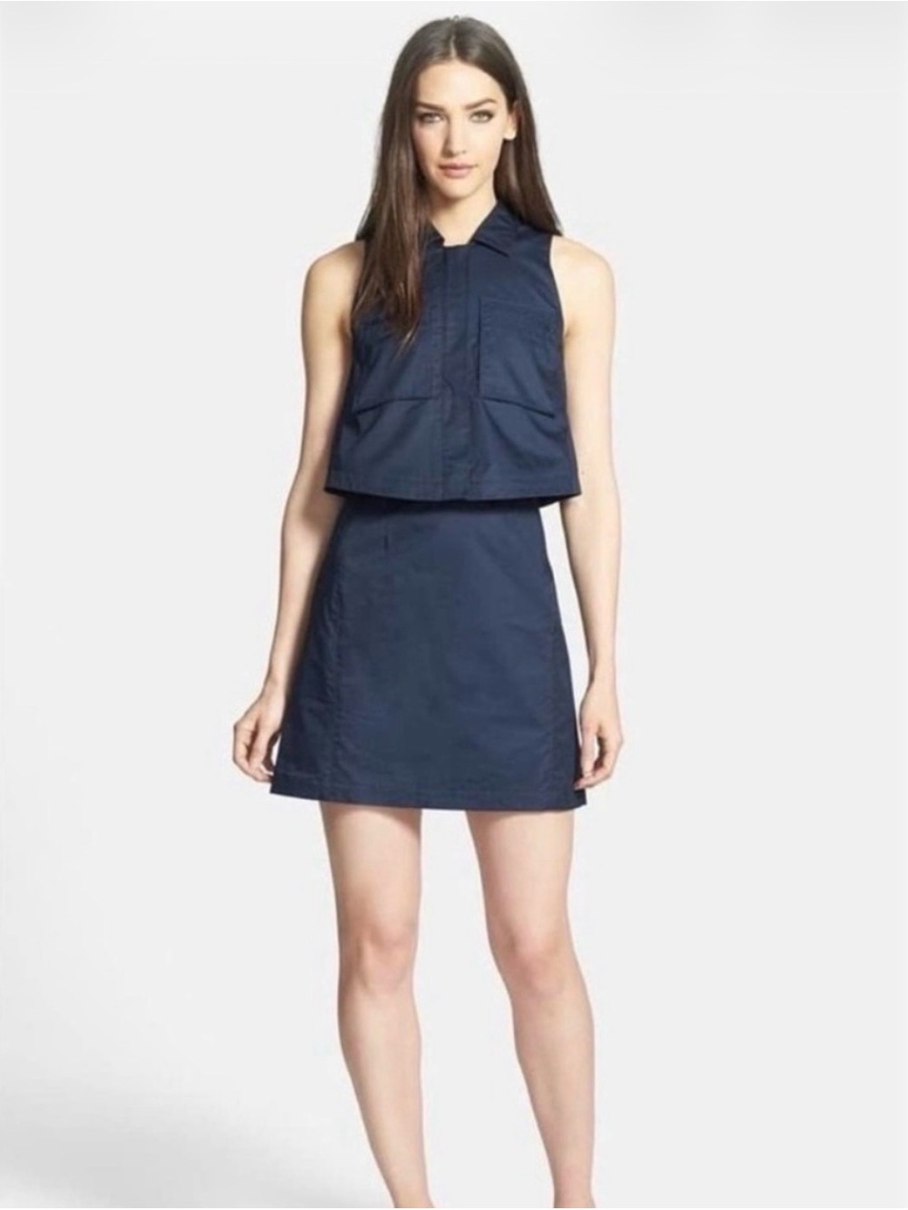 Theory Women’s size 6 Gemine Taranto Pop Top dress in Navy